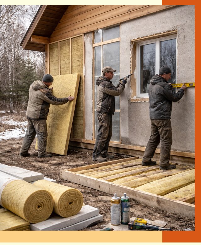 Утепление дачного дома в Черемхово от 4952 руб/м2 — недорого | ТепломастерЧрм