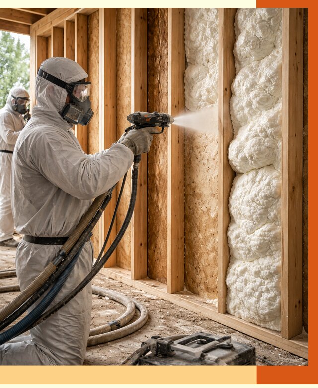 Утепление каркасного дома ППУ в Черемхово от 2919 руб./м2 — работа под ключ | ТепломастерЧрм