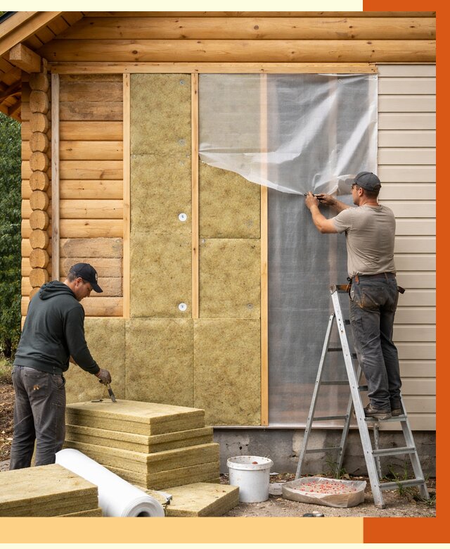 Утепление дома из бруса в Черемхово от 3910 руб./м2 — работы под ключ | ТепломастерЧрм