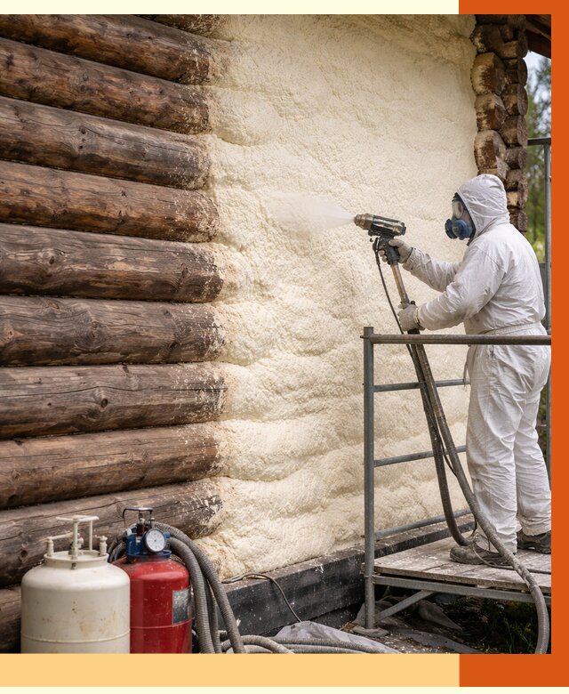 Утепление бревенчатого дома ППУ в Черемхово под ключ от 6516 руб. | ТепломастерЧрм