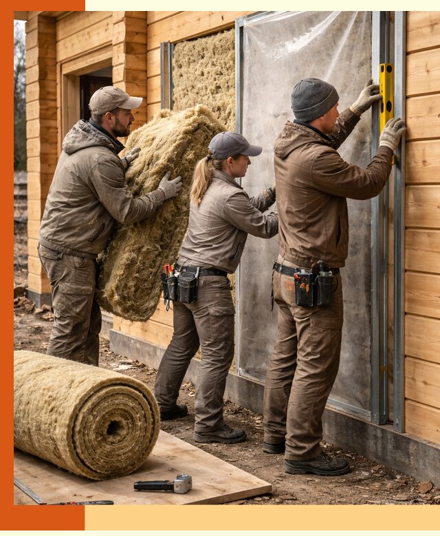 Утепление дома из двойного бруса в Черемхово качественно и надёжно
