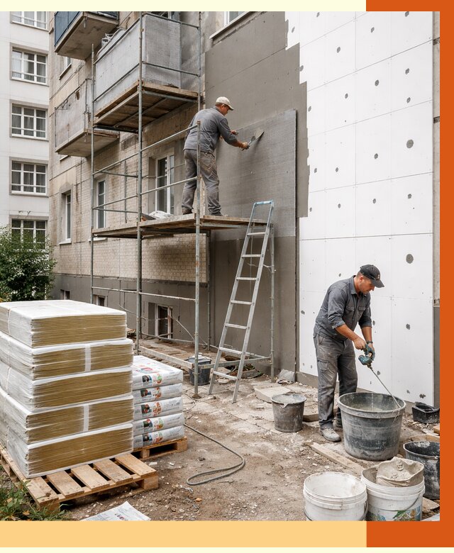 Утепление квартиры снаружи в Черемхово от 6412 руб/м2 под ключ | ТепломастерЧрм