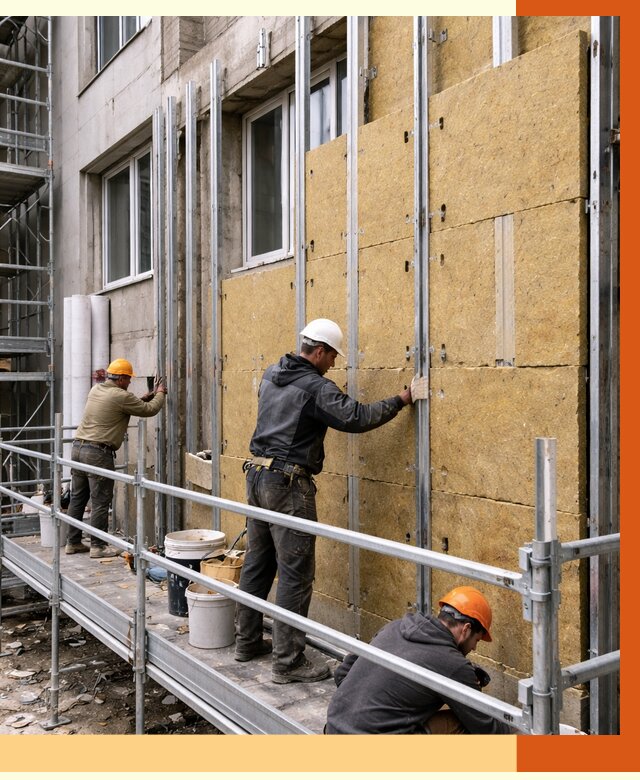 Утепление вентилируемого фасада в Черемхово от 5839 руб/м2 — монтаж и утепление вентфасад | ТепломастерЧрм