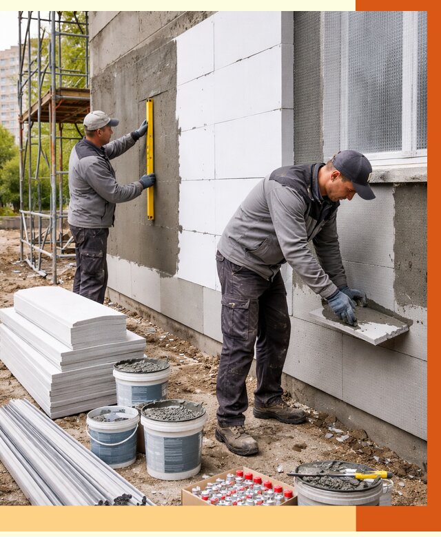 Утепление фасада и стен снаружи в Черемхово от 4379 руб. | ТепломастерЧрм