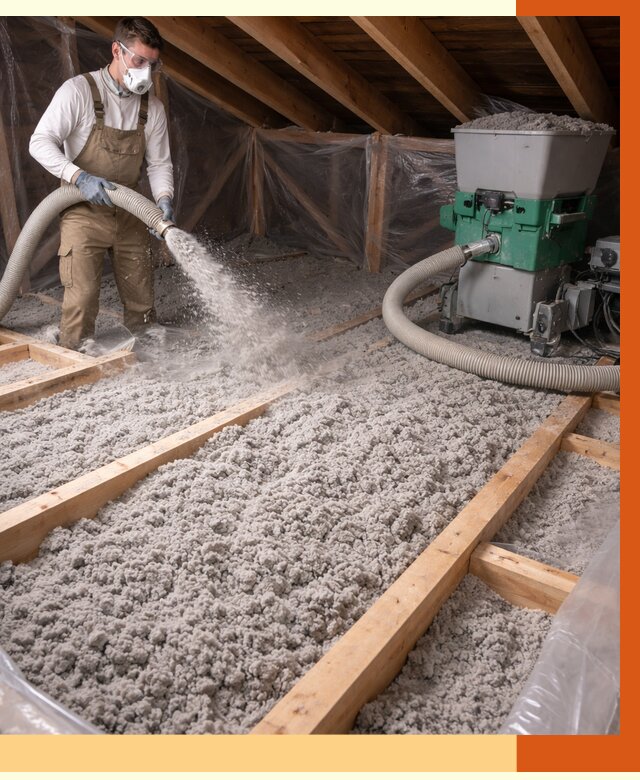 Утепление чердака эковатой в Черемхово от 1512 руб/м2 — заказать у ТепломастерЧрм