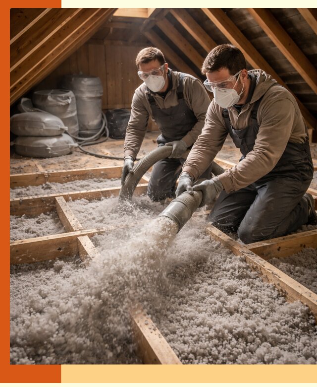 Утепление чердака эковатой в Черемхово — быстро и надёжно