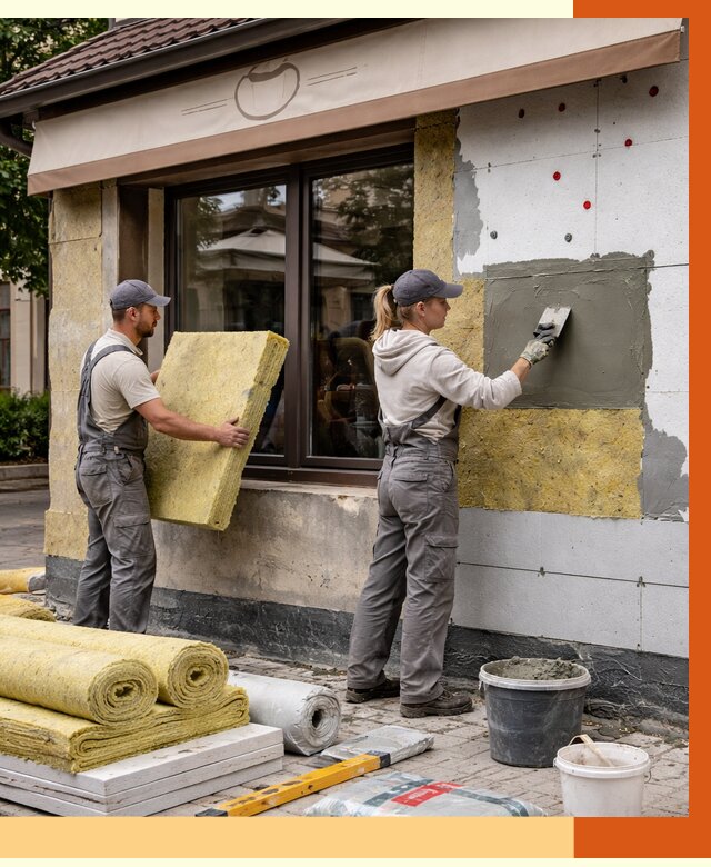 Утепление кафе в Черемхово от 4379 руб/м2 — комплексно под ключ | ТепломастерЧрм