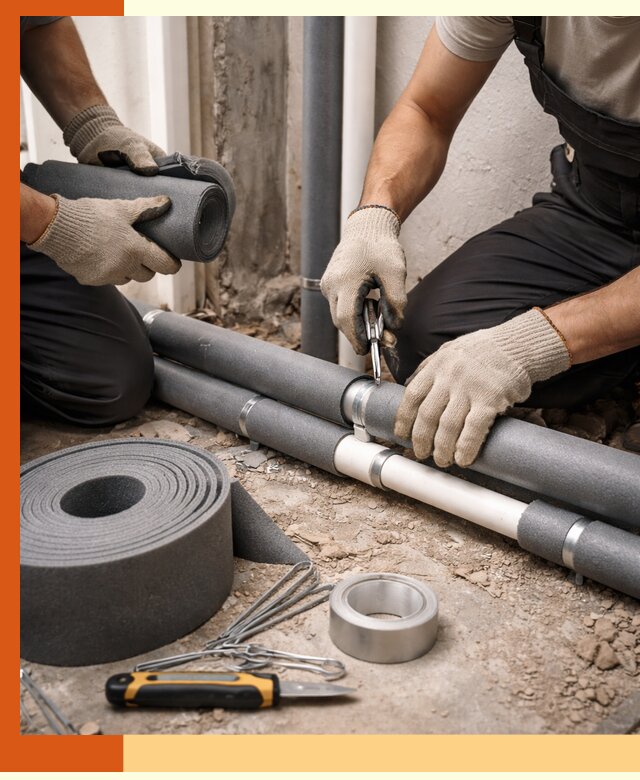 Утепление труб водоснабжения в Черемхово — монтаж и защита сети