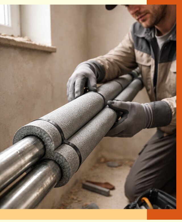 Утепление труб отопления в Черемхово от 2971 руб. за м² — услуги под ключ | ТепломастерЧрм