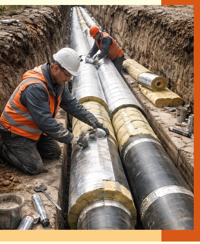 Утепление теплотрассы в Черемхово от 4692 руб./м2 — ппу и комплексная изоляция | ТепломастерЧрм