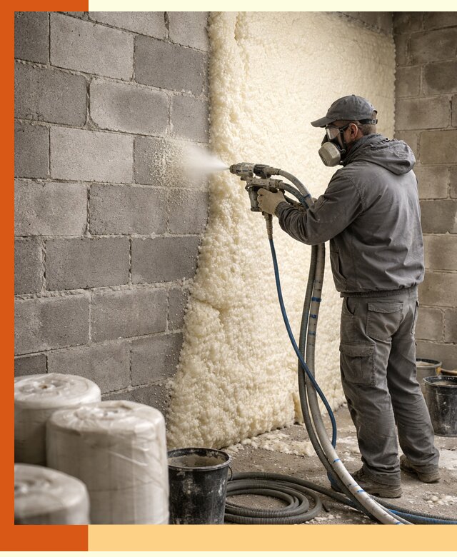 Утепление блочной стены ППУ в Черемхово качественно и надёжно