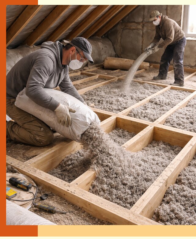 Заполнение полостей чердачного перекрытия в Черемхово качественно и надёжно