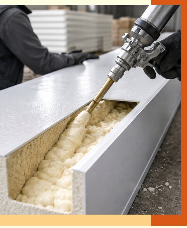 Заполнение пустот холодильных панелей в Черемхово от 7820 руб. | ТепломастерЧрм