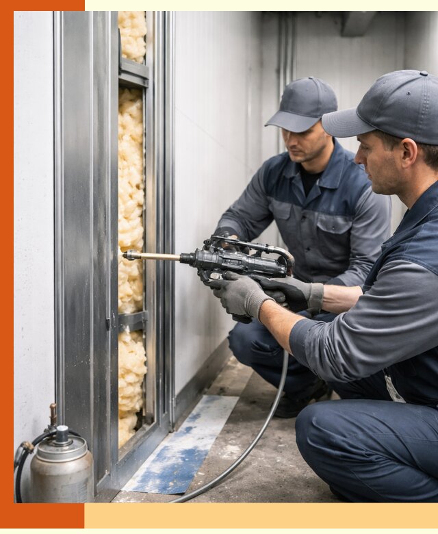 Заполнение пустот холодильных панелей в Черемхово специализированной пеной