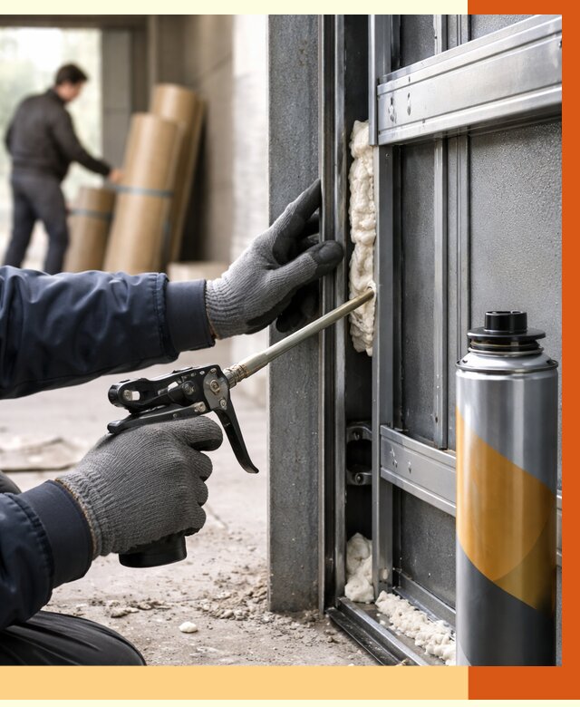 Заполнение пустот ворот в Черемхово от 4692 руб. — заливка ППУ, утепление под ключ | ТепломастерЧрм