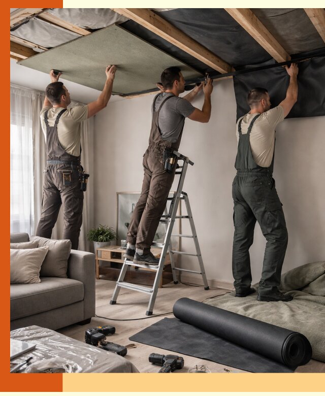 Шумоизоляция потолка в Черемхово — профессиональное устранение шумов