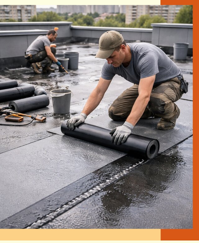 Гидроизоляция плоской кровли в Черемхово от 4692 руб./м2 — профессионально | ТепломастерЧрм