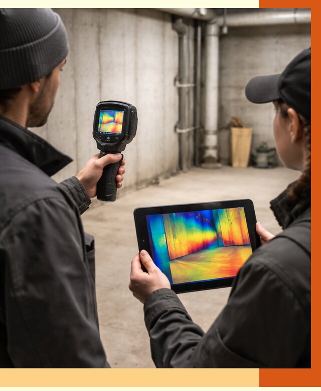 Тепловизионное обследование подвала в Черемхово от 4692 руб. — проверка гидроизоляции | ТепломастерЧрм