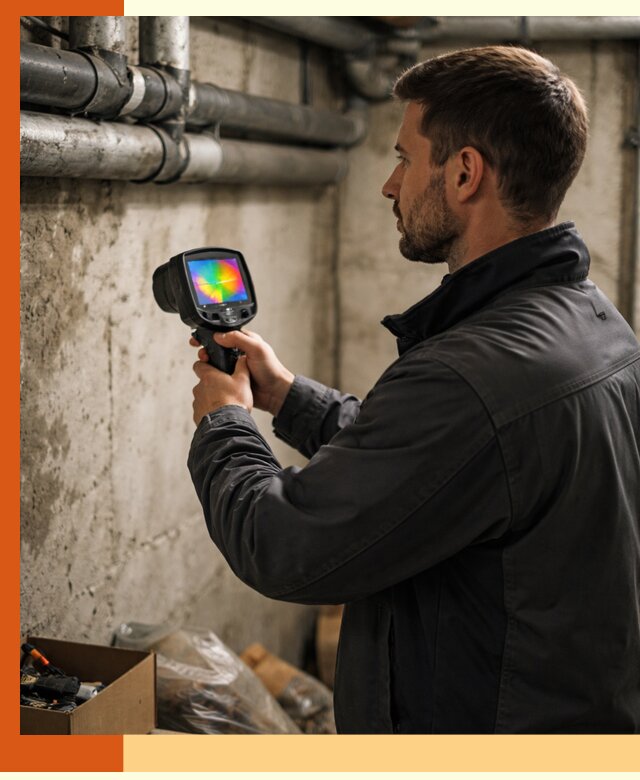 Тепловизионное обследование подвала в Черемхово для поиска утечек тепла