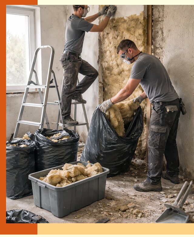 Демонтаж старого утеплителя и вывоз отходов в Черемхово