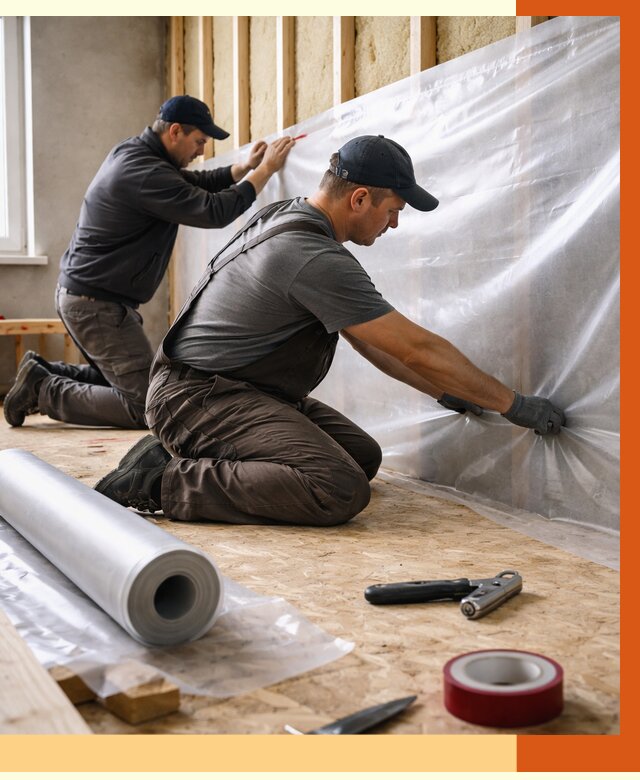 Монтаж пароизоляции в Черемхово от 2607 руб. — установка и укладка под ключ | ТепломастерЧрм