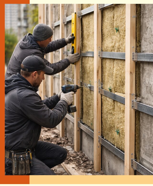 Монтаж обрешетки под утепление зданий и квартир в Черемхово